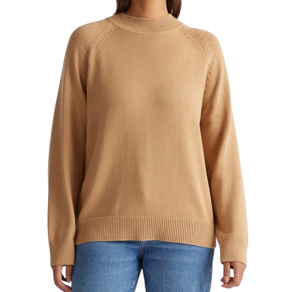 Quince Camel Crew Neck Sweater